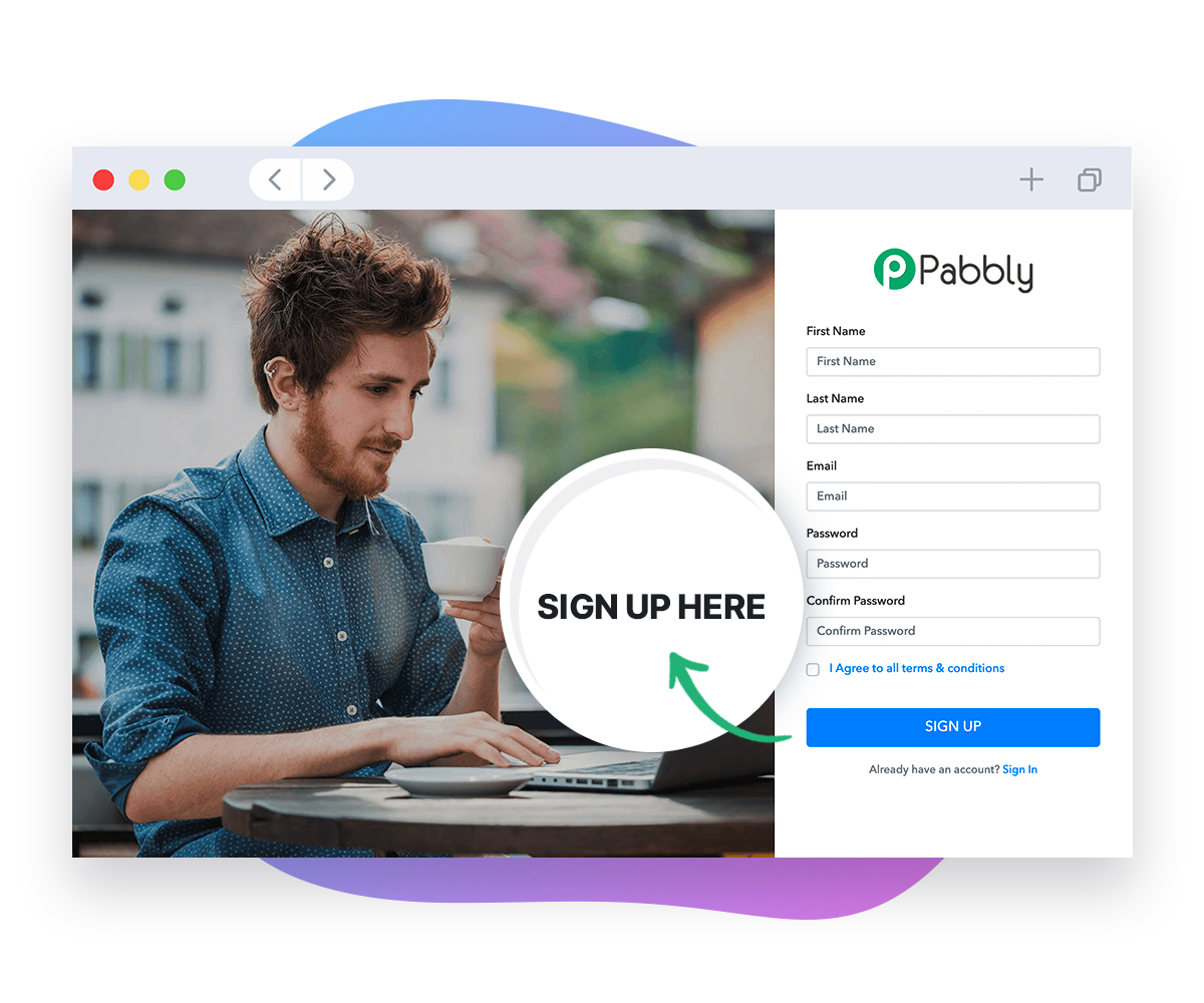 Step 1: Sign Up illustration