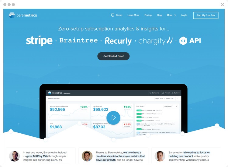 Baremetrics Best Stripe Analytics Software