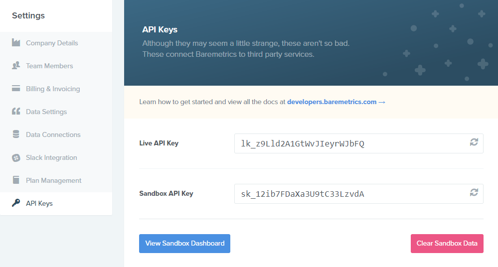 API keys