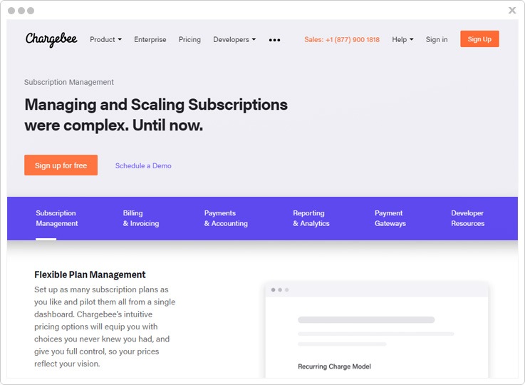 Cheap Subscription Billing Software by Chargebee