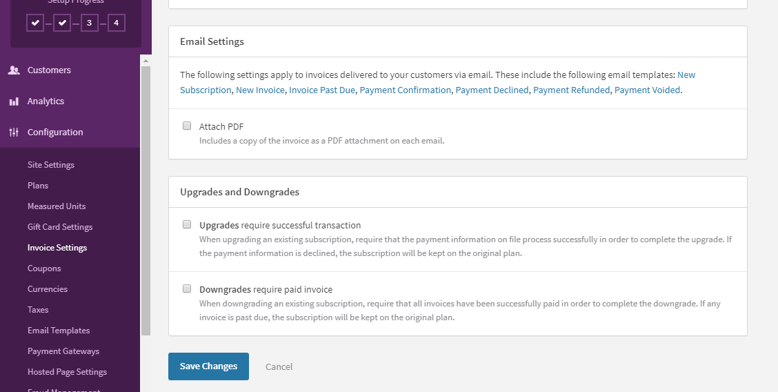 Invoice settings-Email-settings