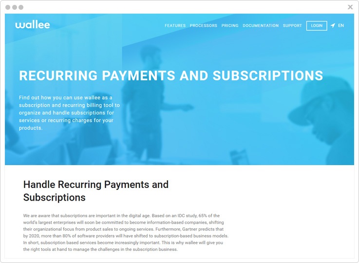 Wallee Top Recurring Billing API Software