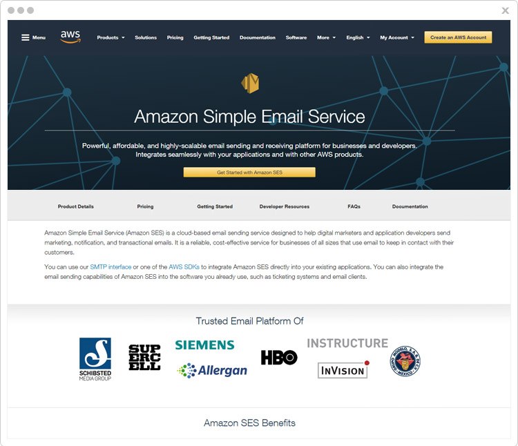 Bulk Cloud Email Service -  Simple Email Service - AWS