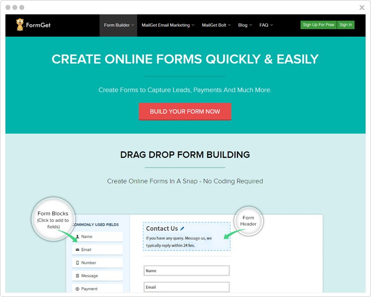 FormGet Form Builder Software