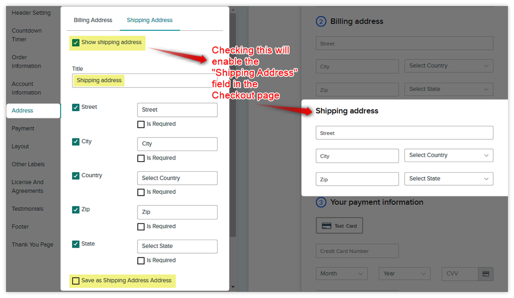 Shipping Address