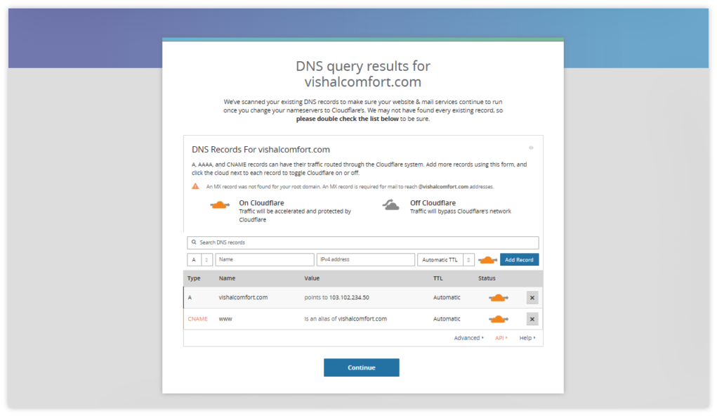 DNS Query Result