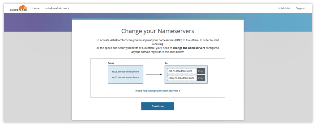 Change your nameserver Change your nameserver