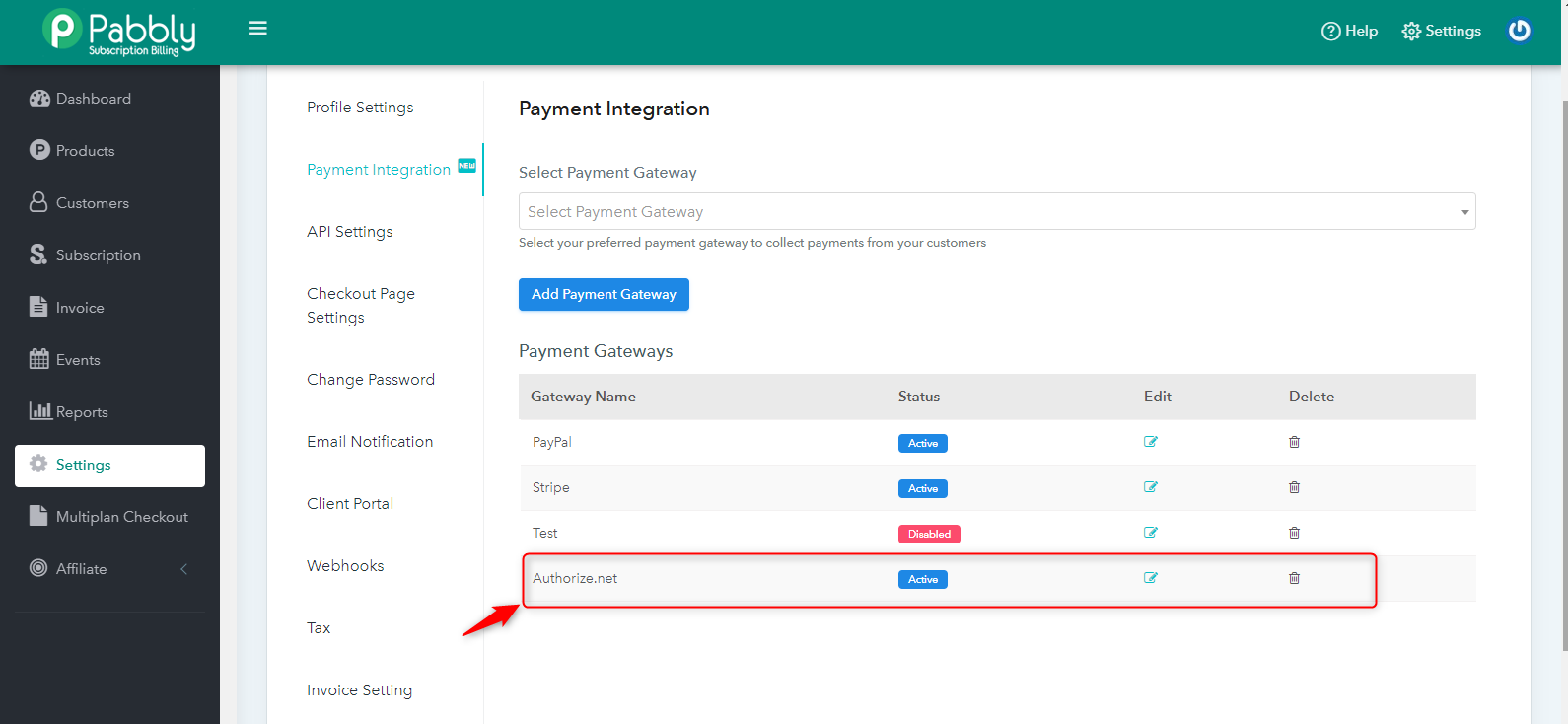 Pabbly Subscriptions Authorize.net Integration