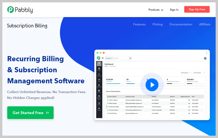 Pabbly Subscription Billing - Best Payment Tracking Software