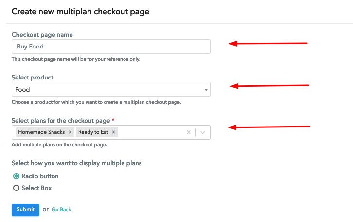 Add Multiplan Checkout Details to Sell Food Online