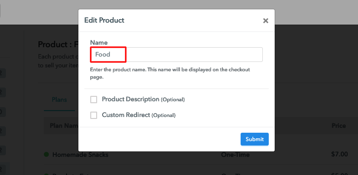 Add Product Name