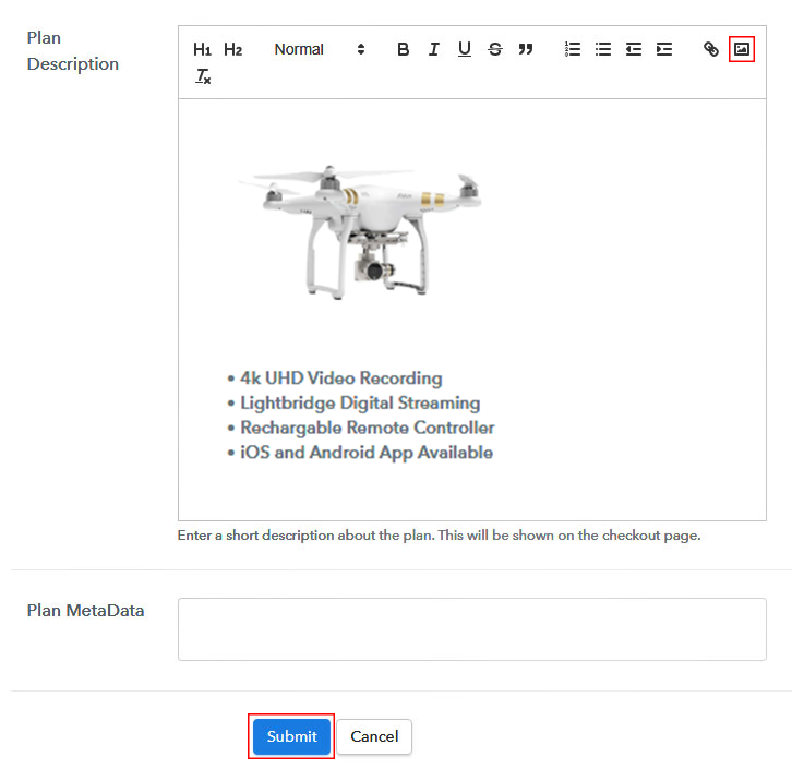 Add Image and Description to Sell Drone Online