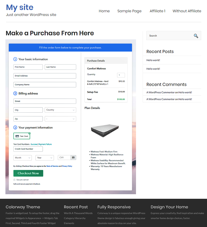 Final Look of your Checkout Page