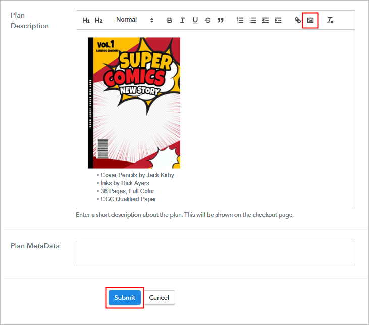 Add Plan Description Sell Comics Online