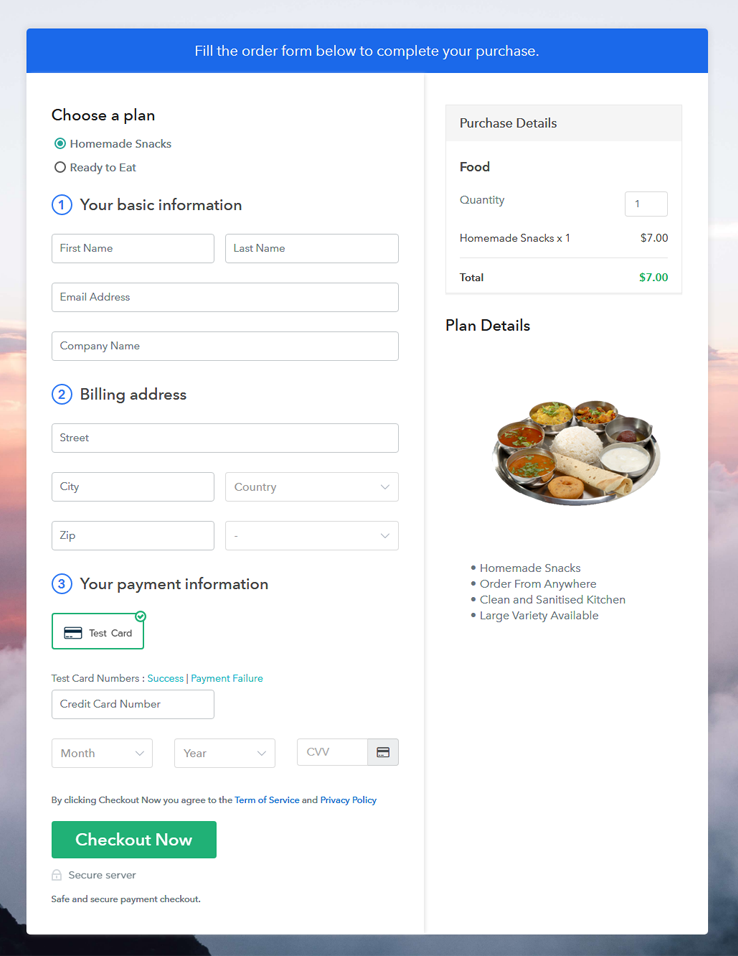 View Multiplan Checkout Page