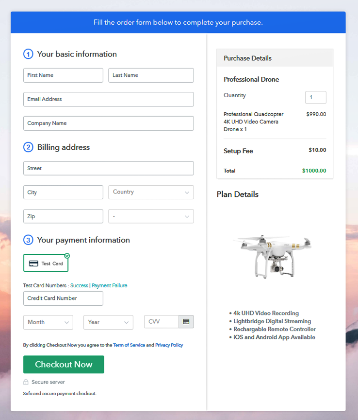 Checkout Image To Sell Drone Online