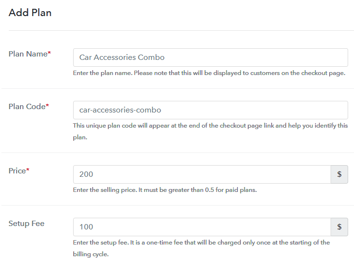 Specify the Plan & Pricing Details Sell Auto Parts Online