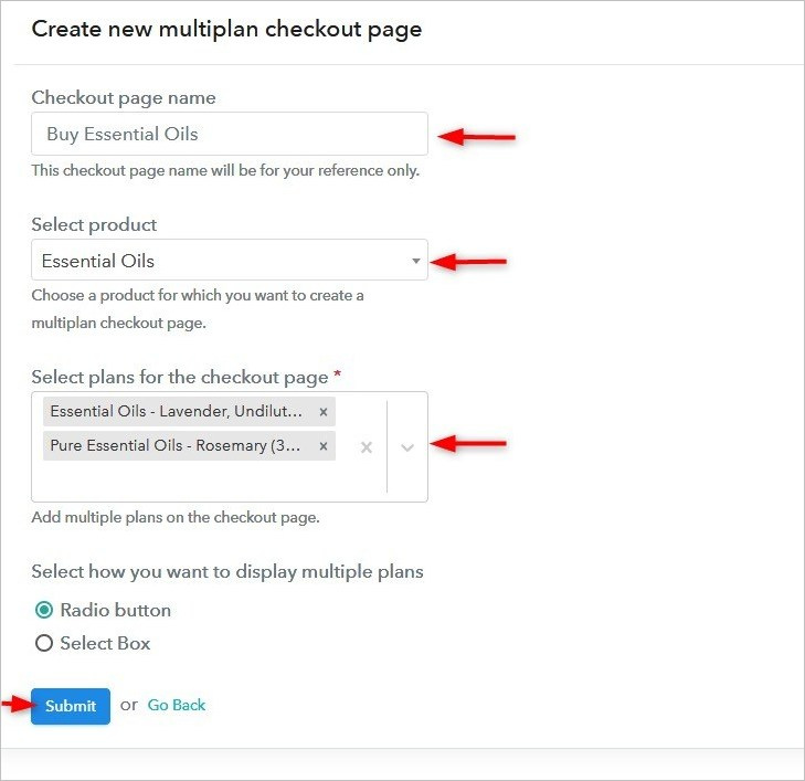 Multiplan Checkout Page