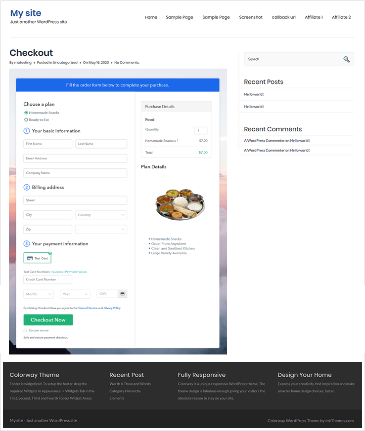 Embed Checkout Page to Website