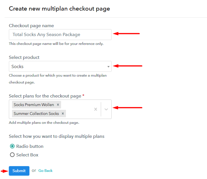 multiplan checkout for selling socks online