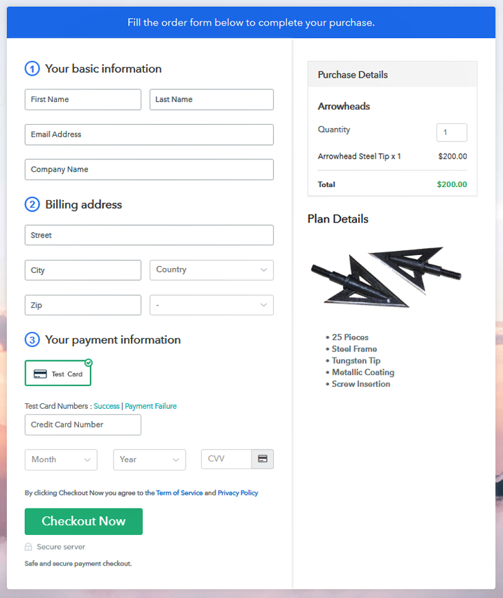 checkout to sell arrowheads online