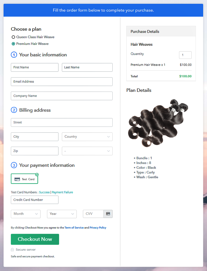 Final Multiplan Checkout to Sell Hair Weaves Online