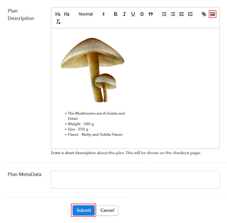 Add Image & Description to Sell Mushroom Online