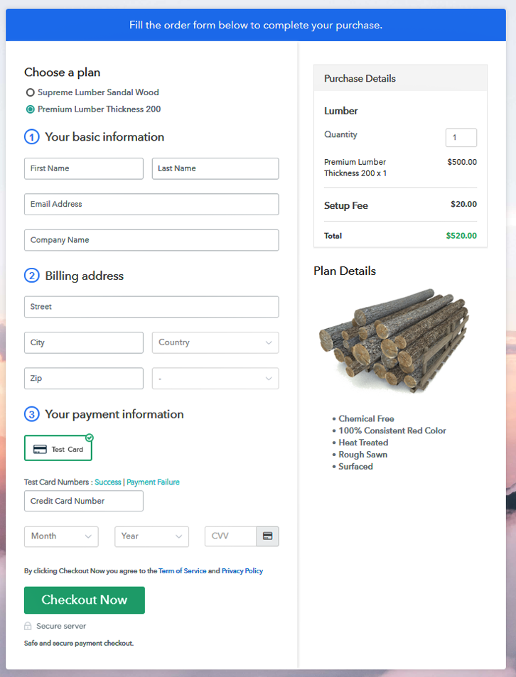 Multiplan Checkout to Sell Lumber Online