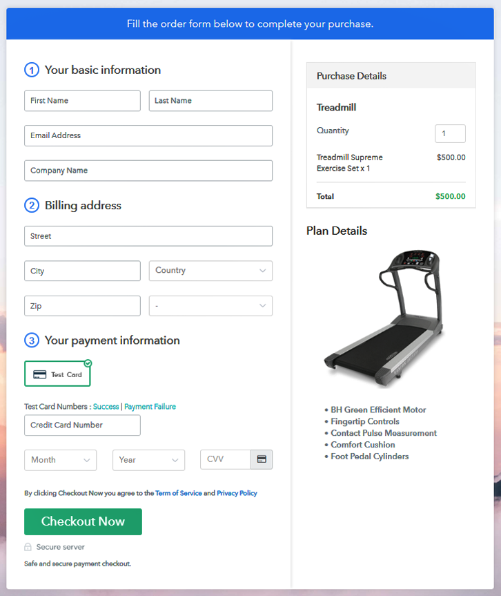 Add Checkout to Sell Treadmills Online