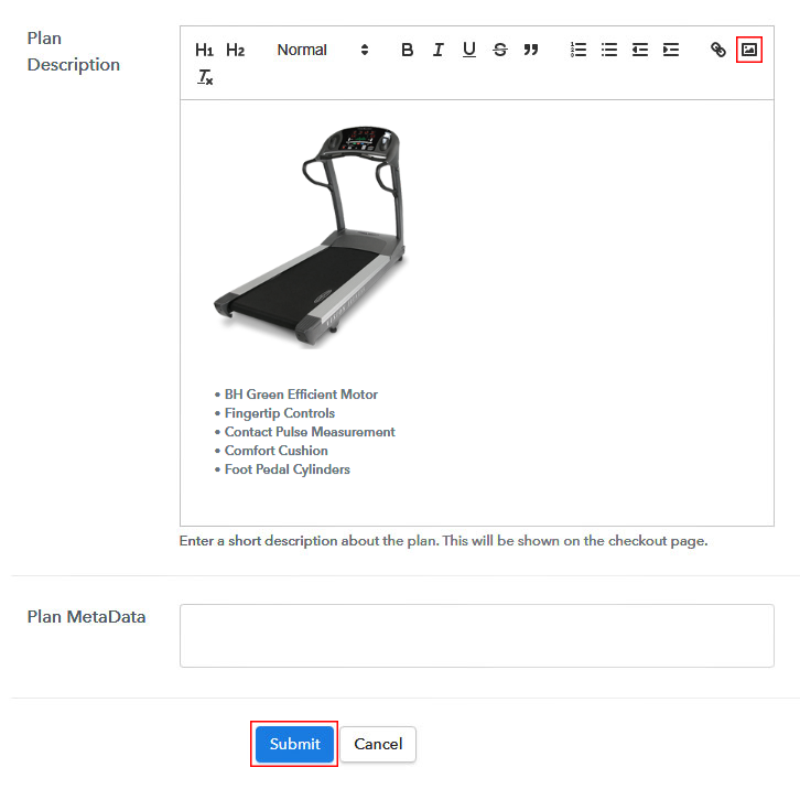 Add description to Sell Treadmills Online