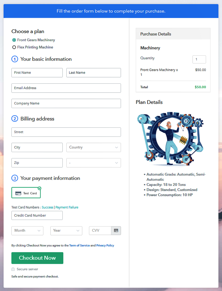 Multiplan Checkout to Sell Machinery Online 