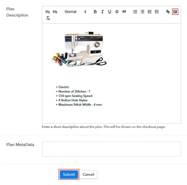 Add Image & Description to Sell Sewing Machine Online