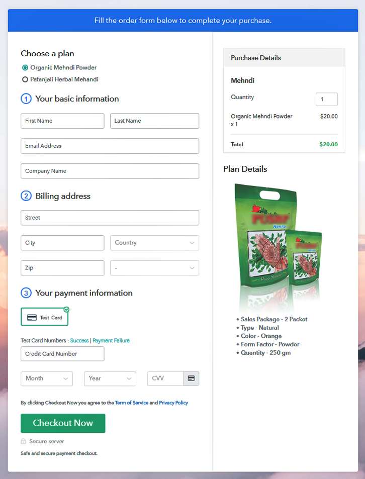 Multi Checkout to Sell Mehndi Online