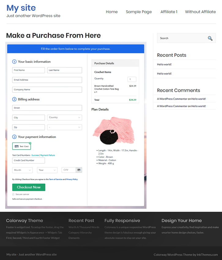 Add Checkout Page to Sell Crochet Items Online