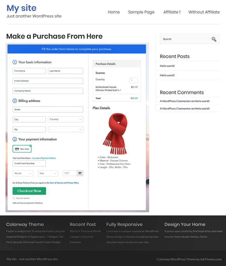 Add Checkout Page to Sell Scarves Online