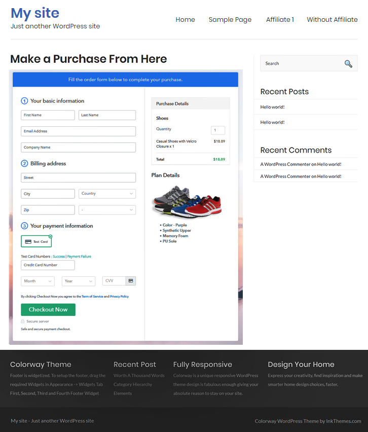 Add Checkout Page to Sell Shoes Online