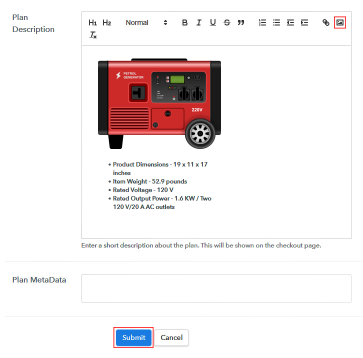 Add Image & Description to Sell Generators Online