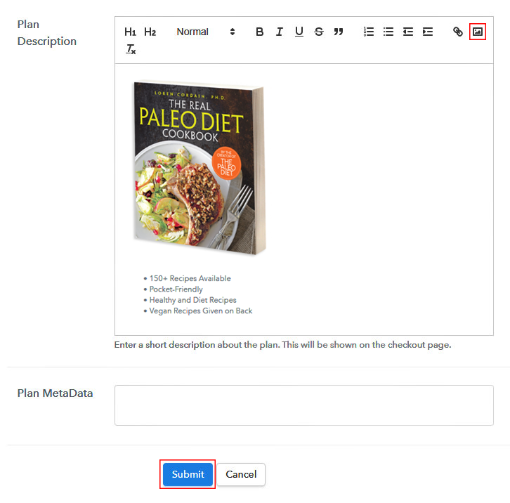 Add Image to Sell Cookbooks Online