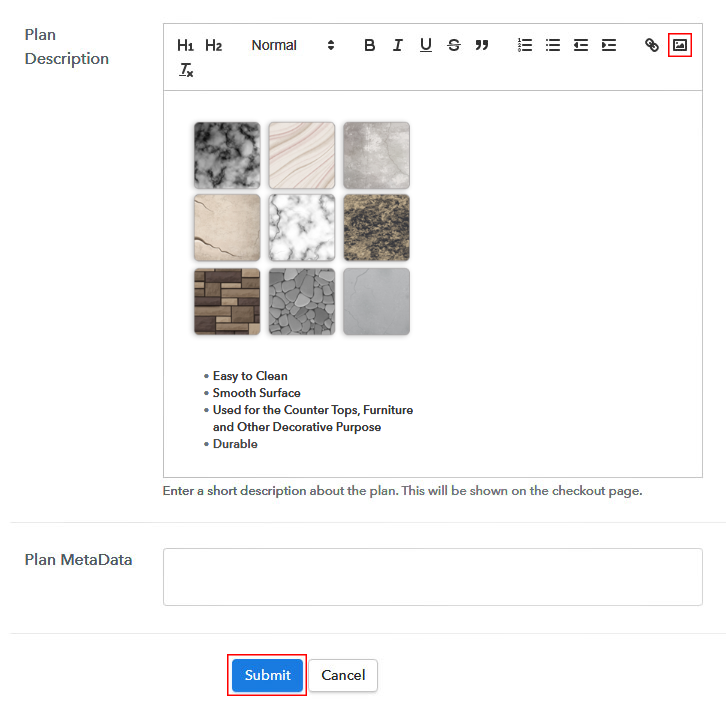 Add Image to Sell Granites Online