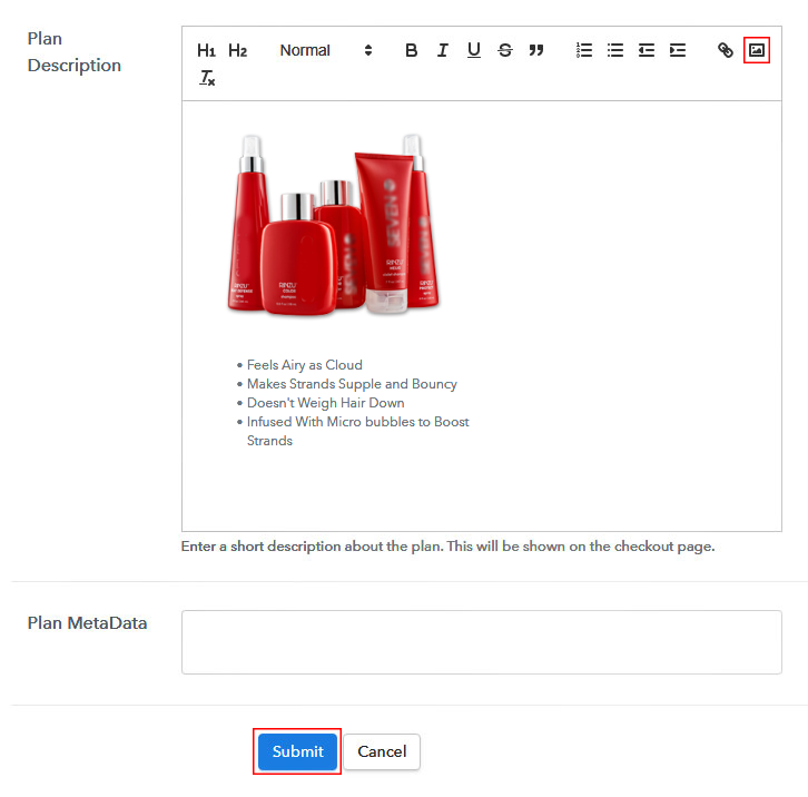 Add Image to Sell Hair Products Online