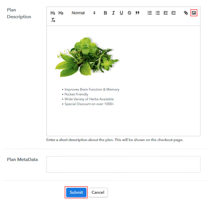 Add Image to Sell Herbs Online