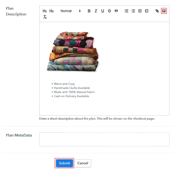 Add Image to Sell Quilts Online