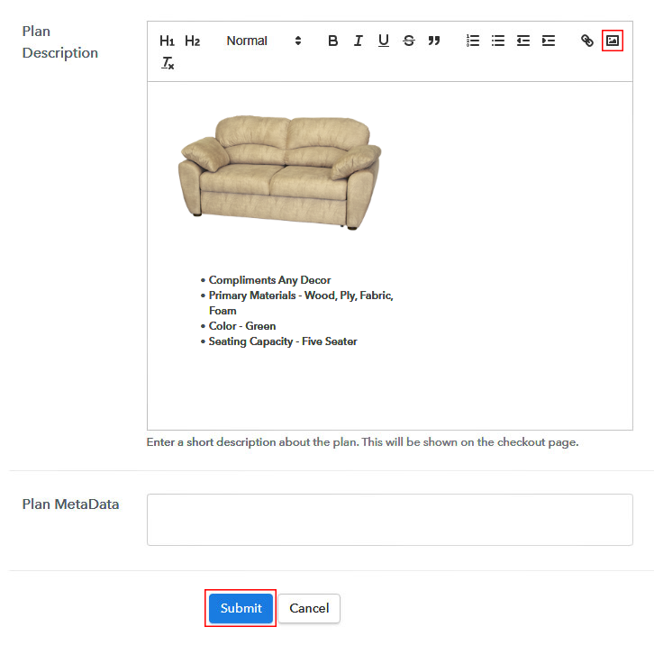 Add Image to Sell Sofa Online