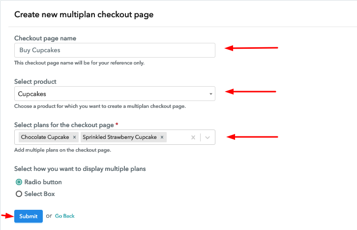 Add Multiplan Details to Sell Cupcakes Online