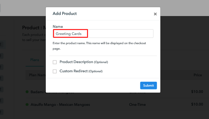 Add Product Name to Sell Greeting Cards Online