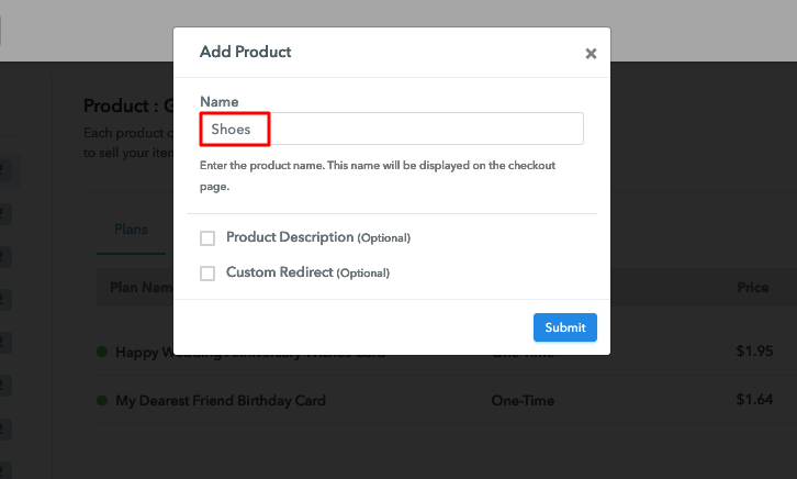 Add Product Name to Sell Shoes Online