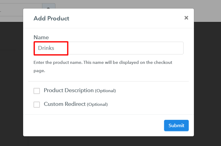 Add Products to Sell Drinks Online