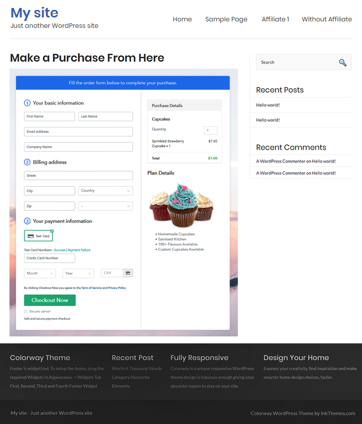 Embed Checkout to Website to Sell Cupcakes Online