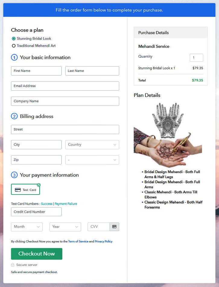 Multi Checkout Sell Mehandi Service Online