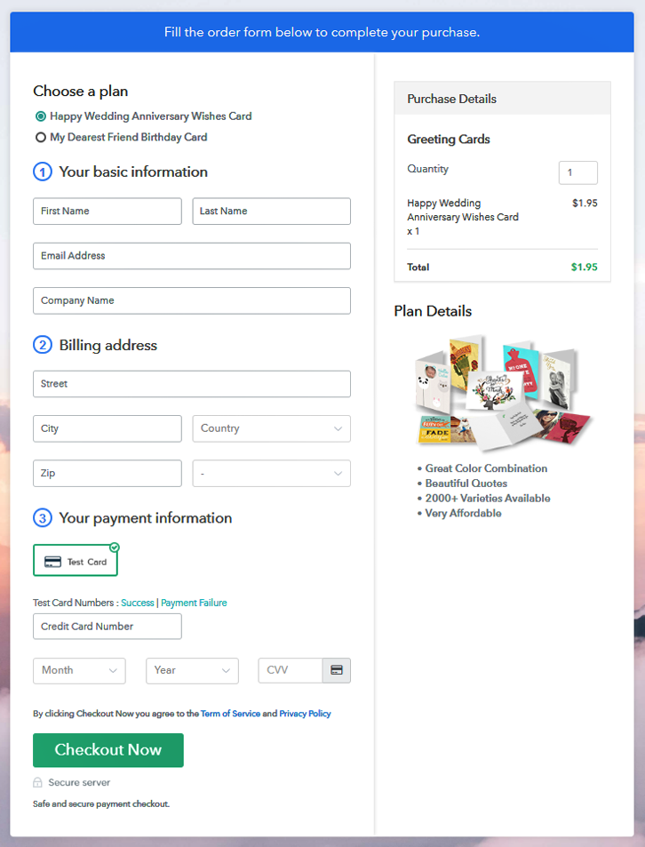Multiplan Checkout to Sell Greeting Cards Online